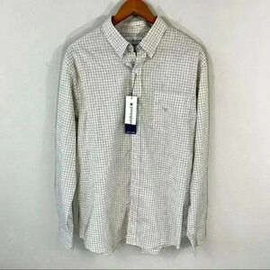 NWT Saddlebred classic fit plaid long sleeve collared dress shirt